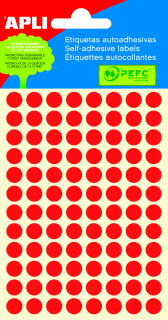 Etiketa APLI kulatá, Ø 8 mm, červená
