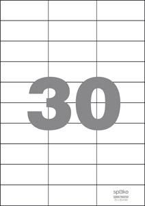 Etiketa Spoko, 70 x 29,6 mm, bílá