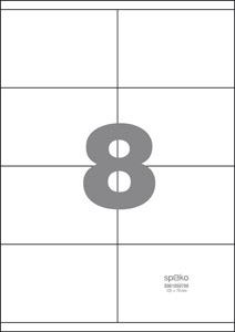 Etiketa Spoko, 105 x 70 mm, bílá