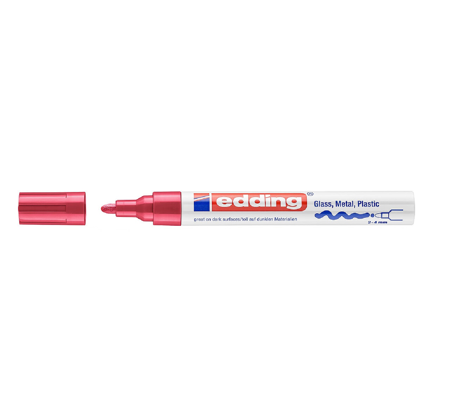 Lakový značkovač Edding 750 (2-4 mm) - červený