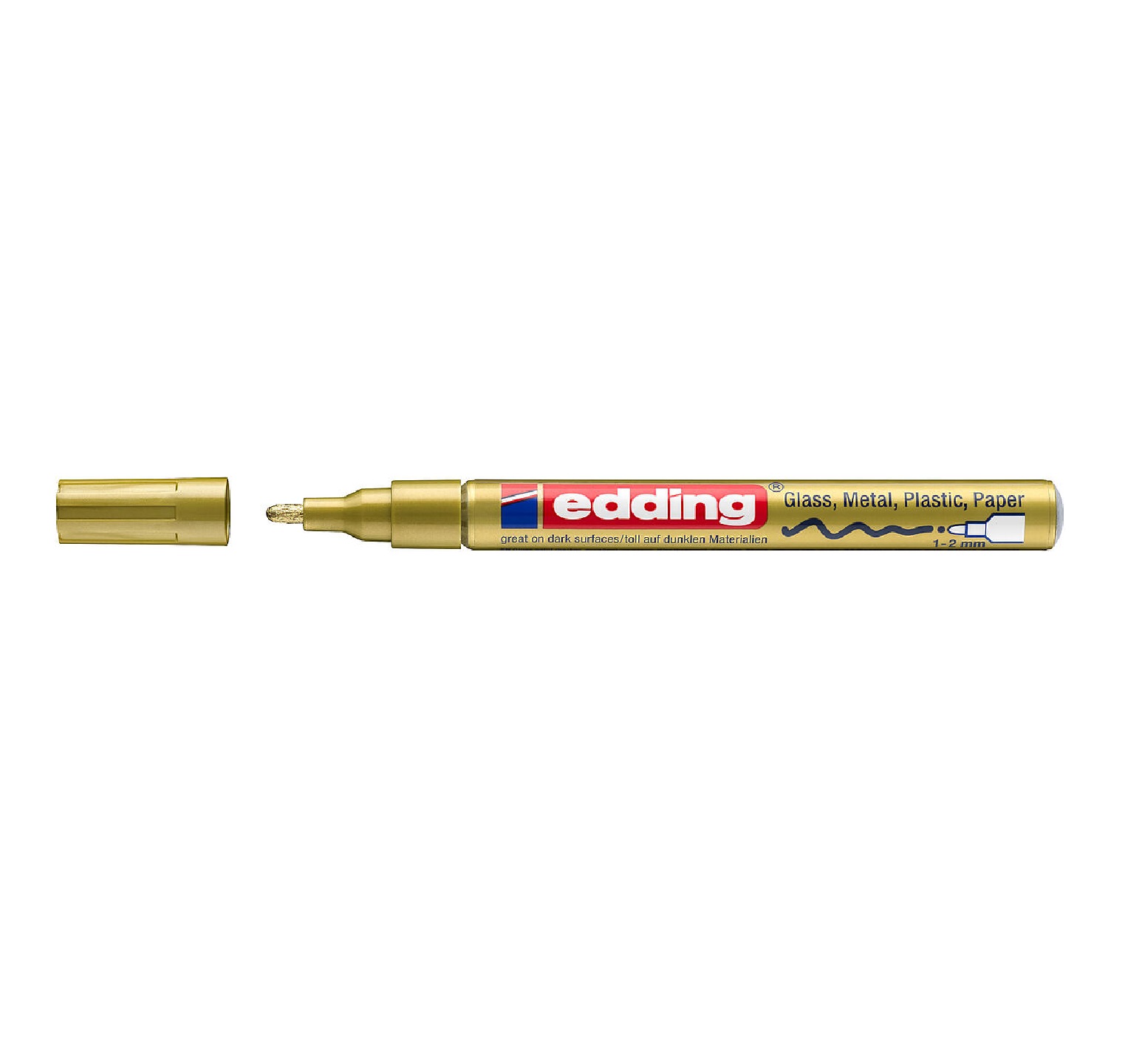 Lakový značkovač Edding 751 (1-2 mm) - zlatý
