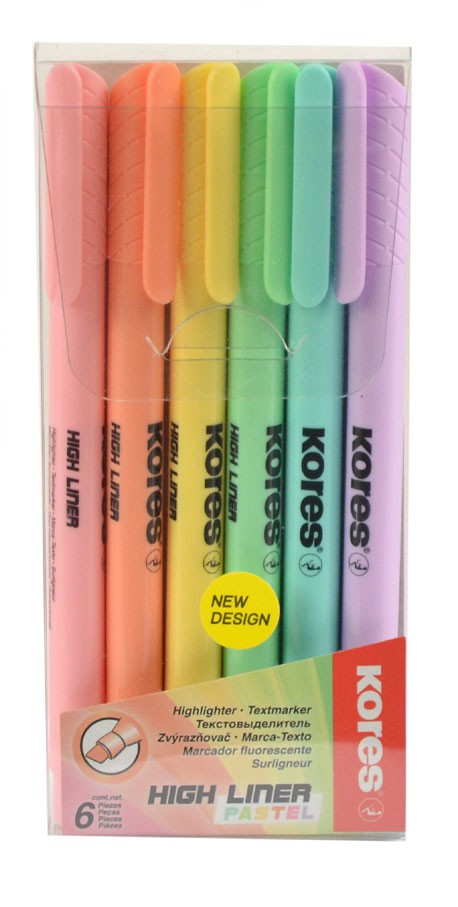 Zvýrazňovač KORES high liner 36246, pastel sada 