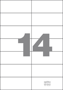 Etiketa Spoko, 105 x 42,3 mm, bílá