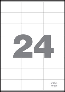 Etiketa Spoko, 70 x 37 mm, bílá