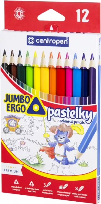 Pastelky trojhranné Jumbo Centropen 9522/12