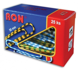 Kancelářská spona RON 473-B 50 mm, barevná zebra, 25 ks 