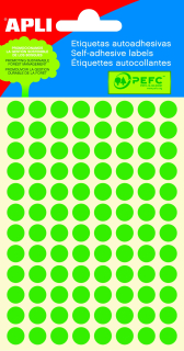 Etiketa APLI kulatá, Ø 8 mm, fluorescenční zelená