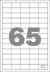 Etiketa Spoko, 38 x 21,2 mm, bílá