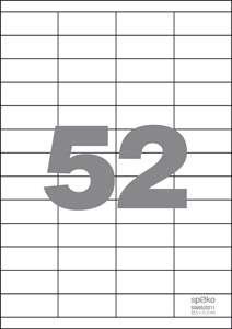 Etiketa Spoko, 52,5 x 21,2 mm, bílá